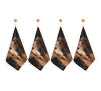 Kitchen Golden Retriever Hand Towels with Hanging Loops, Highly Absorbent & Quick Drying Towels for Kitchen Bathroom, Microfiber Cleaning Cloth, Dish Towel, Tea Towel Decorative, Dish Rag(12x12)