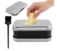Kitchen Grater, Stainless Steel Manual , Vegetable Grater with Container - for Fruit, Onions, Potatoes, Ginger, Cucumbers, Carrots for Food Preparation at Home and in the Restaurant