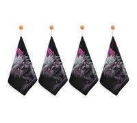 Kitchen Gray Pooh Dog Hand Towels with Hanging Loops, Highly Absorbent & Quick Drying Towels for Kitchen Bathroom, Microfiber Cleaning Cloth, Dish Towel, Tea Towel Decorative, Dish Rag(12x12)