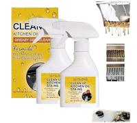 Kitchen Grease Cleaner Spray -2PCS Powerful Oil Stain Remover for Stovetops & Ovens, Mild Disintegrating Formula No Pungent Odor, Heavy Duty All Purpose Kitchen Degreaser & Grime Cleaner (237ml)