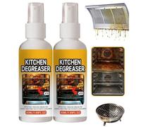 Kitchen Grease Degreaser Spray - Heavy Duty Grease Killer Spray and Grill Cleaner | Fast-Acting Oven, Range Hood, and Cookware Cleaner for Baked-On Oils, Safe for Metal & Glass, 50ml
