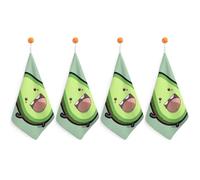 Kitchen Happy Avocado Hand Towels with Hanging Loops, Highly Absorbent & Quick Drying Towels for Kitchen Bathroom, Microfiber Cleaning Cloth, Dish Towel, Tea Towel Decorative, Dish Rag(12x12)