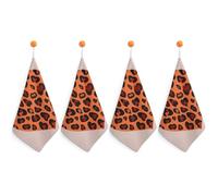 Kitchen Heart Leopard Hand Towels with Hanging Loops, Highly Absorbent & Quick Drying Towels for Kitchen Bathroom, Microfiber Cleaning Cloth, Dish Towel, Tea Towel Decorative, Dish Rag(12x12)