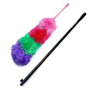 Kitchen + Home Large 27" Inch Static Duster with Bonus 35" Inch Extension Pole - Electrostatic Feather Duster attracts dust Like a Magnet! - Assorted Colors Will Ship