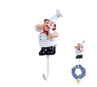 Kitchen Hooks Set - Cute Chef -Chef Frames Wall Hooks, Long Lasting Adhesive Utility Hook | Cute Aesthetics No Drill Reliable Decorative for Towels, Aprons and Home Organization
