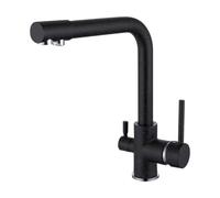 Kitchen Hot and Cold Water Direct Drinking Faucet: Black + Silver with A Touch