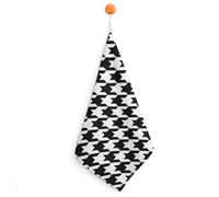 Kitchen Houndstooth Black Hand Towels with Hanging Loops, Highly Absorbent & Quick Drying Towels for Kitchen Bathroom, Microfiber Cleaning Cloth, Dish Towel, Tea Towel Decorative, Dish Rag(12x12)
