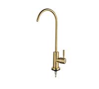 Kitchen Household Direct Drinking Water Purifier Stainless Steel Brushed Gold Tap, Single Handle 2 Points Spiral Sink Faucet,B Kitchen Sink Faucets(Khaki)