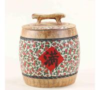 Kitchen Household Sealed Jar With Lid Porcelain Bottle & Chinese Large-Capacity Rice Pot, Grain And Stor age Container Large Capacity Dispenser For Rice, Flour, Pet Food(A,Capacity