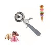 Kitchen Ice Cream Squeeze Scoop, 18/8 Stainless Steel Ice Cream Scoop, 4 oz Grey Handle