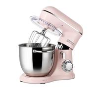 Kitchen in the box Compact Stand Mixer, 5L Food Mixer for Small Kitchens | 1300W, 10 Speeds Small Mixer with Dough Hook, Whisk & Beater for 1-2 Person Home Baking, Lightweight for Easy Storage (Pink)