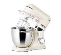 Kitchen in the box Compact Stand Mixer, 5L Food Mixer for Small Kitchens | 1300W, 10 Speeds Small Mixer with Dough Hook, Whisk & Beater for 1-2 Person Home Baking, Lightweight for Easy Storage (White)
