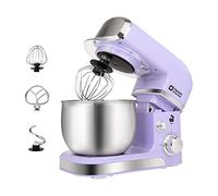 Kitchen in the box Stand Mixer, Small Electric Mixer, 3L, Light Portable 6-Speed Mixer for Daily Use with Whisk, Dough Hook, Flat Whisk (Purple)