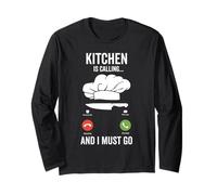 Kitchen is Calling Funny Cook Chef Food Lover Home Long Sleeve T-Shirt