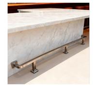Kitchen Island Foot Rest Rail, Commercial Bar/Restaurant/Cashier Counter Undercounter Foot Railing Square Tube Kit, 4 Ft 5ft 6 Ft 7ft 8ft 9 Ft 10 Ft 3ft 3foot(Silver,L 120cm/3.9ft)