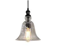 Kitchen Island Lighting Fixture, Vintage Dome Glass Pendant Light, Black Metal Hanging Lamp Rustic Drop Ceiling Lights For Restaurant Dining Room Home E27 Chandelier Interesting