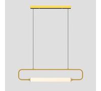 Kitchen Island Lighting, Modern Super Thin Linear Hanging Lamp Acrylic Long Tube Shade Metal Chandelier for Island Dining Room(White,80Cm/31.4In)/D/80Cm/31.4In