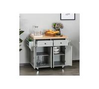 Kitchen Island Unit Butchers Block Trolley Breakfast Bar Table Storage Cabinet