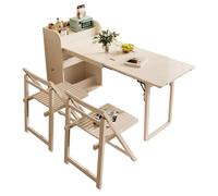 Kitchen Island with Extendable Table, Square Dining Table and 2 Chairs with Storage Cabinet, Pull-out Design, Space-Saving, for Dining Room, Farmhouse