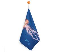 Kitchen Jellyfish Academy Hand Towels with Hanging Loops, Highly Absorbent & Quick Drying Towels for Kitchen Bathroom, Microfiber Cleaning Cloth, Dish Towel, Tea Towel Decorative, Dish Rag(12x12)