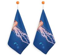 Kitchen Jellyfish Academy Hand Towels with Hanging Loops, Highly Absorbent & Quick Drying Towels for Kitchen Bathroom, Microfiber Cleaning Cloth, Dish Towel, Tea Towel Decorative, Dish Rag(12x12)