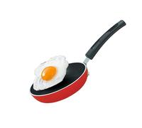 Kitchen King Non Stick Frying Pan - Small, Camping & Egg Pan for Electric & Gas Hobs - Oven Safe, Cool Handle, Even Heat, PFOA Free, FDA Approved (Red, 12cm)