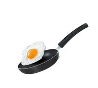 Kitchen King Non Stick Frying Pan - Small, Camping & Egg Pan for Electric & Gas Hobs - Oven Safe, Cool Handle, Even Heat, PFOA Free, FDA Approved (Black, 14cm)