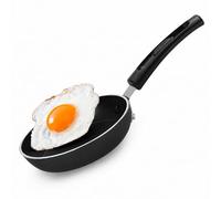 Kitchen King Non Stick Frying Pan - Small Camping & Electric/Gas Hob Safe, Oven Safe, Cool Handle, Egg Pan, Even Heat, PFOA Free, FDA Approved (Black, 12cm)