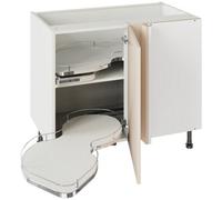 Kitchen Kit Cashmere Gloss Slab Door Base Unit With Dual-Handed Nuvola Blind Corner Cabinet Flatpack - 1000X720mm