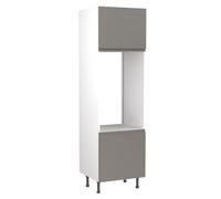 Kitchen Kit Double Oven Tall Housing Unit 600mm W/ J-Pull Cabinet Door - Super Gloss Dust Grey