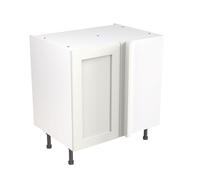 Kitchen Kit Flatpack Shaker Blind Corner Base Cabinet 800mm - Ultra Matt White