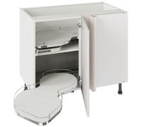 Kitchen Kit Light Grey Gloss Slab Door Base Unit With Dual-Handed Nuvola Blind Corner Cabinet Flatpack - 1000X720mm