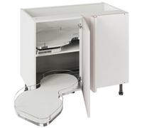 Kitchen Kit Light Grey Matt Slab Door Base Unit With Dual-Handed Nuvola Blind Corner Cabinet Flatpack - 1000X720mm