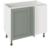 Kitchen Kit Sage Green Matt Shaker Door Base Unit Blind Corner Cabinet Soft Close Drawers Flatpack - 1000X870mm