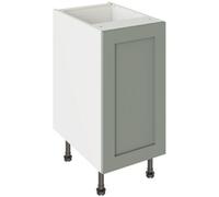 Kitchen Kit Sage Green Matt Shaker Door Base Unit Cabinet Soft Close Drawers Flatpack - 400X870mm