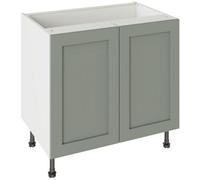 Kitchen Kit Sage Green Matt Shaker Door Base Unit Cabinet Soft Close Drawers Flatpack - 900X870mm