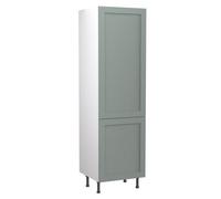 Kitchen Kit Sage Green Matt Shaker Door Larder Tall Unit Cabinet Soft Close Drawers Flatpack - 600X2120mm