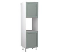 Kitchen Kit Sage Green Matt Shaker Door Oven (Single) Housing Tall Unit Cabinet Soft Close Drawers Flatpack - 600X2120mm