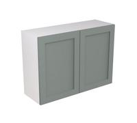 Kitchen Kit Sage Green Matt Shaker Door Wall Mounted Unit Cabinet Soft Close Drawers Flatpack - 1000X720mm