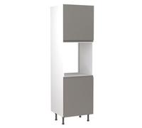 Kitchen Kit Single Oven Tall Housing Unit 600mm W/ J-Pull Cabinet Door - Super Gloss Dust Grey