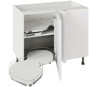 Kitchen Kit White Matt Slab Door Base Unit With Dual-Handed Nuvola Blind Corner Cabinet Flatpack - 1000X720mm