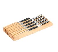 Kitchen Knife Block Holder Organizer Compatible Compact Knife Drawer Organizer Sturdy Versatile Meat Cutting Tool Holder for Putting Tool(Log Color,5 Pieces)