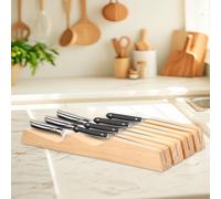Kitchen Knife Block Holder Without Knives Holds up to 7/9 Knives Universal Kitchen Storage Stand to Protect Blades Compact Knife Drawer Organiser for Countertop Putting Tool(Trumpet)
