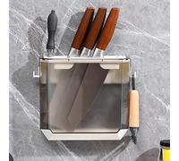 Kitchen Knife Holder Ultra-Thin Cabinet Rack Tools Wall-Mounted Transparent Block Shelf Pet, Pp Vegetable Knife Holder for Storage Rack Cooking Knife Holder Poster Magnetic Knife (Gray)