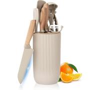 Kitchen Knife Set, 6 Pieces Professional Knife Set for Kitchen, Ultra-Sharp Stainless Steel Chef Knife Set with Universal Knife Block, Perfect Present for Mom Wife Girl