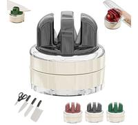 Kitchen Knife Sharpener with Suction Base for Hands Free Pocket Knife,Easy to Use Sharpening Tool,Multi-Angle Pocket Knives Sharpener Suitable for Cleaver,Fruit Knives,Scissors (Black)