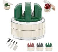 Kitchen Knife Sharpener with Suction Base for Hands Free Pocket Knife,Easy to Use Sharpening Tool,Multi-Angle Pocket Knives Sharpener Suitable for Cleaver,Fruit Knives,Scissors (Green)