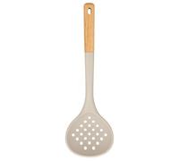 Kitchen Ladle Strainer, Large Slotted Spoon with High Heat Resistant BPA Free, Non Stick Cooking Skimmers For Draining & Frying, 13.2inch (Khaki)