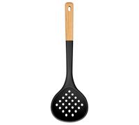 Kitchen Ladle Strainer, Large Slotted Spoon with High Heat Resistant BPA Free, Non Stick Cooking Skimmers For Draining & Frying, 13.2inch, Black