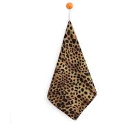 Kitchen Leopard Animal Print Hand Towels with Hanging Loops, Highly Absorbent & Quick Drying Towels for Kitchen Bathroom, Microfiber Cleaning Cloth, Dish Towel, Tea Towel Decorative, Dish Rag(12x12)